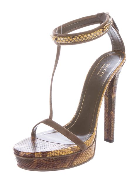 platform gucci sandal|Gucci snakeskin sandals.